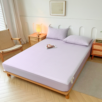 笠裙家纺 2025新款进口凉感莱赛尔天丝床笠套三件套 美格紫