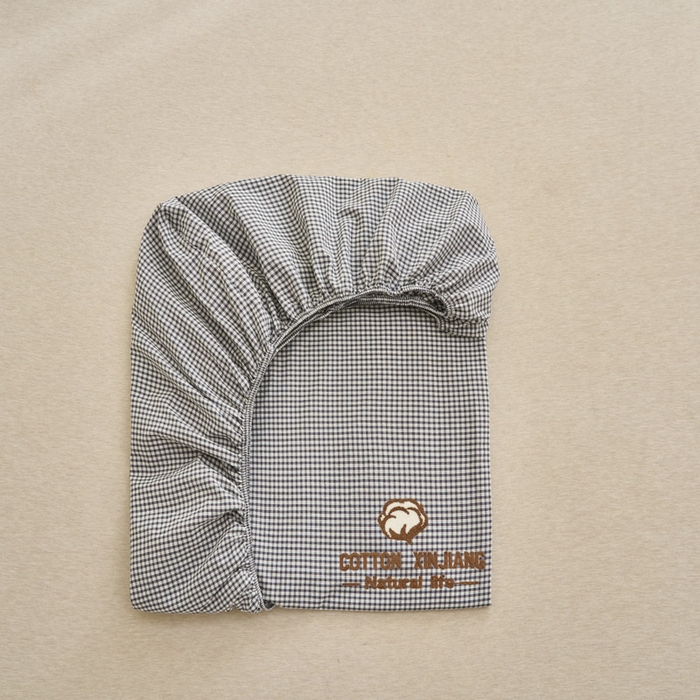 91家纺网 家纺一手货源 找家纺 早晨家纺 2025新款色织纯棉水洗棉毛巾绣床笠 星曜床笠-深灰