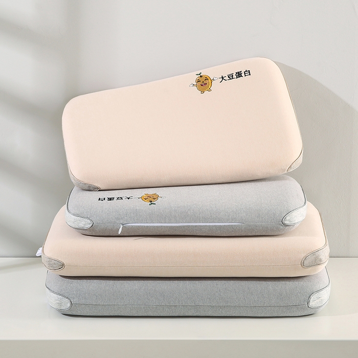 91家纺网 家纺一手货源 找家纺 （总）贤内助家纺 2025新款针织大豆蛋白儿童生物基枕枕芯枕头护肩枕保健枕