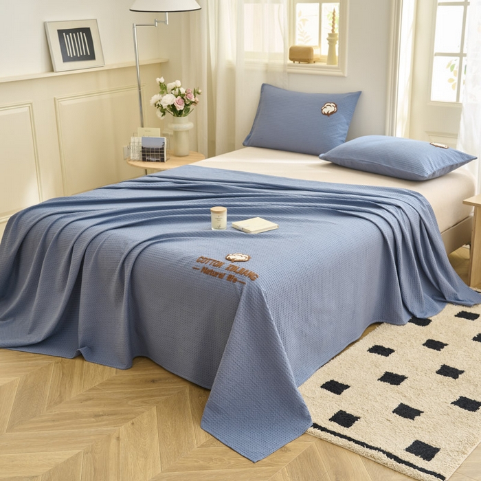 91家纺网 家纺一手货源 找家纺 （总）早晨家纺 2025新款纯棉华夫格床单