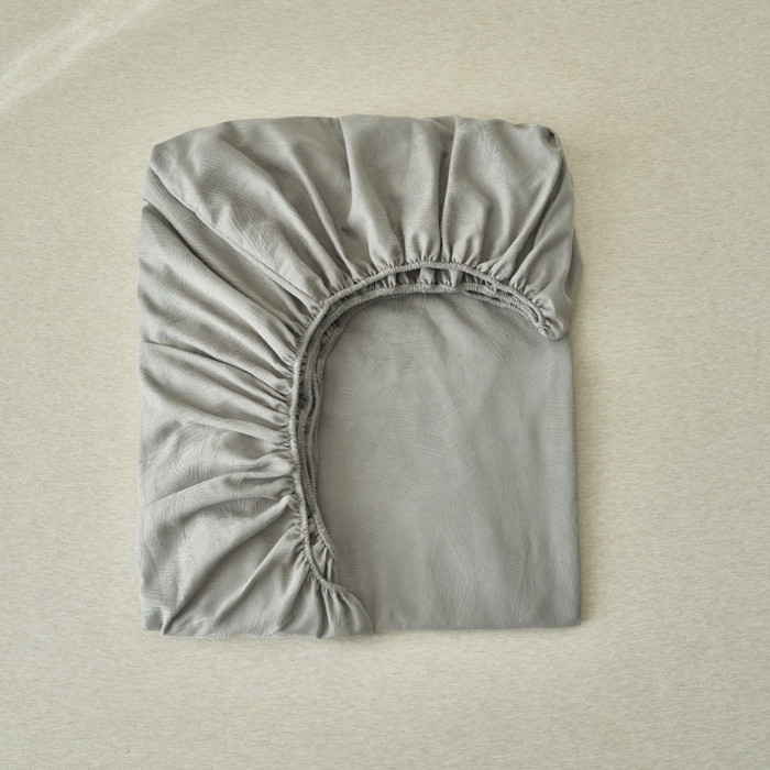 91家纺网 家纺一手货源 找家纺 早晨家纺 2025新款肌理纹纯棉提花床笠 肌理纹床笠-浅灰