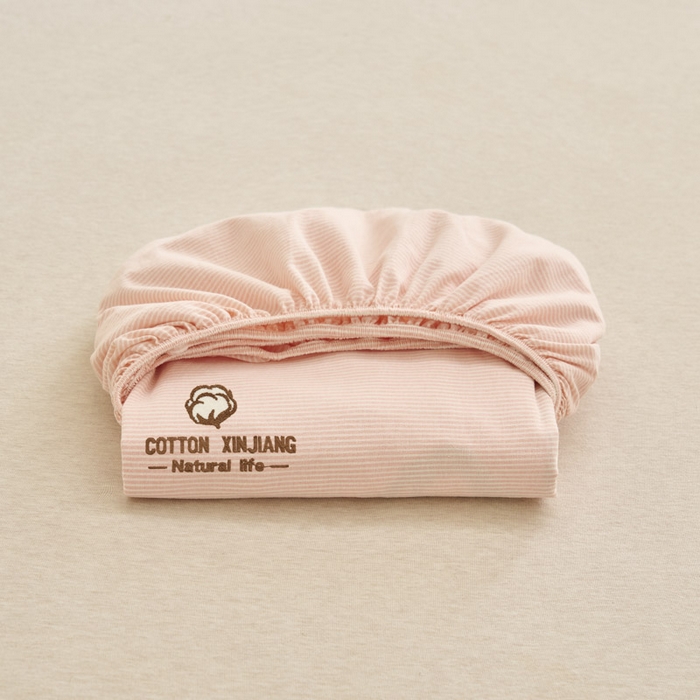 91家纺网 家纺一手货源 找家纺 早晨家纺 2025新款色织纯棉水洗棉毛巾绣床笠 流年床笠-浅粉