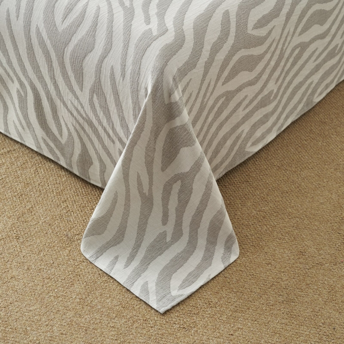 91家纺网 家纺一手货源 找家纺 早晨家纺 2025新款三层纱纯棉提花床单 斑马纹床单-浅灰