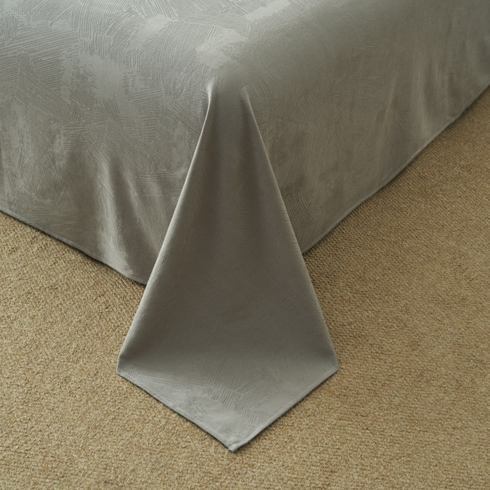 91家纺网 家纺一手货源 找家纺 早晨家纺 2025新款肌理纹纯棉提花床单 肌理纹床单-浅灰