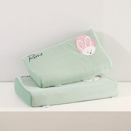 91家纺网 家纺一手货源 找家纺 贤内助家纺 2025新款全棉兔兔枕头枕头枕芯护肩枕保健枕 绿色 宽30*长50*高7cm/只