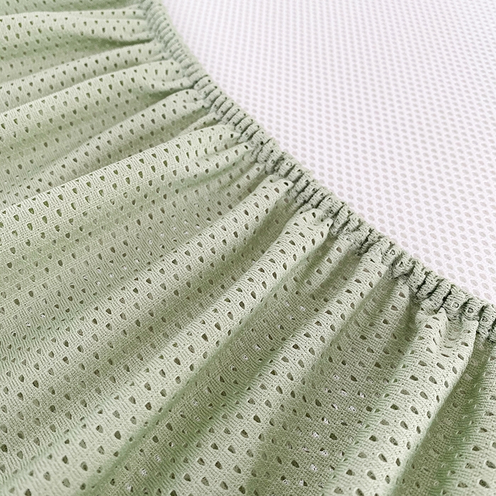 91家纺网 家纺一手货源 找家纺 凌云家纺 2025新款100%锦纶凉席床笠款可水洗冰丝席三明治软席 绿色