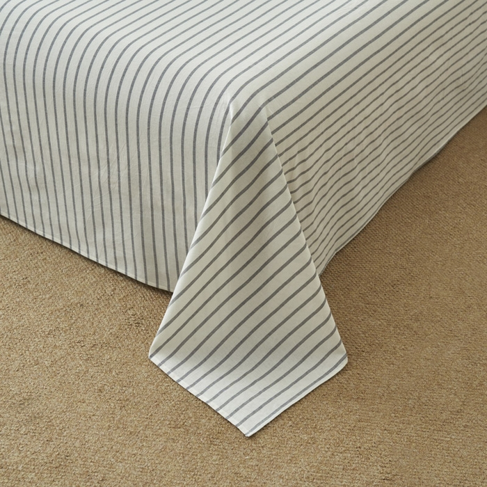 91家纺网 家纺一手货源 找家纺 早晨家纺 2025新款色织纯棉水洗棉床单 格律时尚-灰