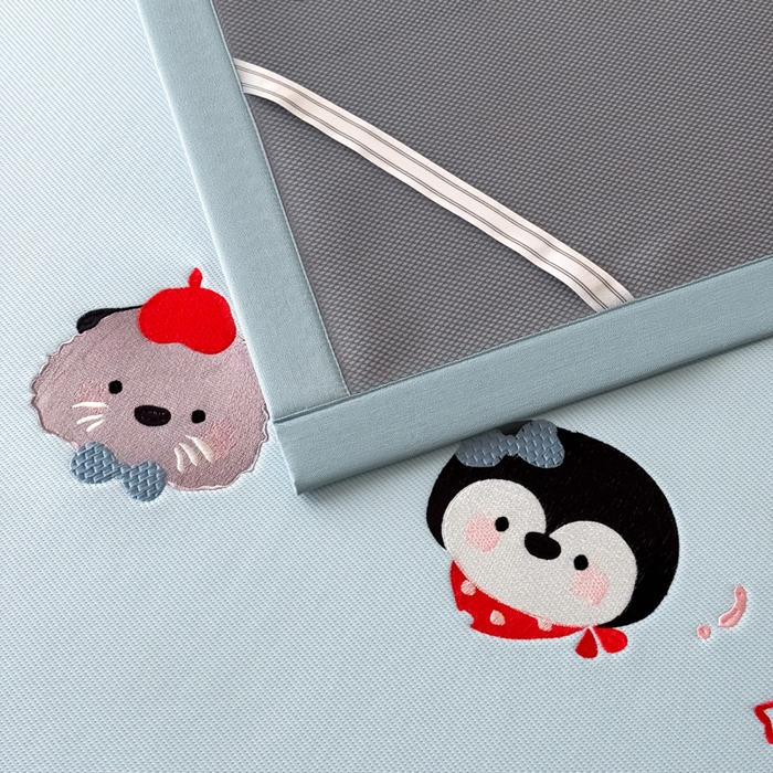 91家纺网 家纺一手货源 找家纺 九花鹿 2025新款凉感PE卡通冰丝席-凉席款 海獭兄弟