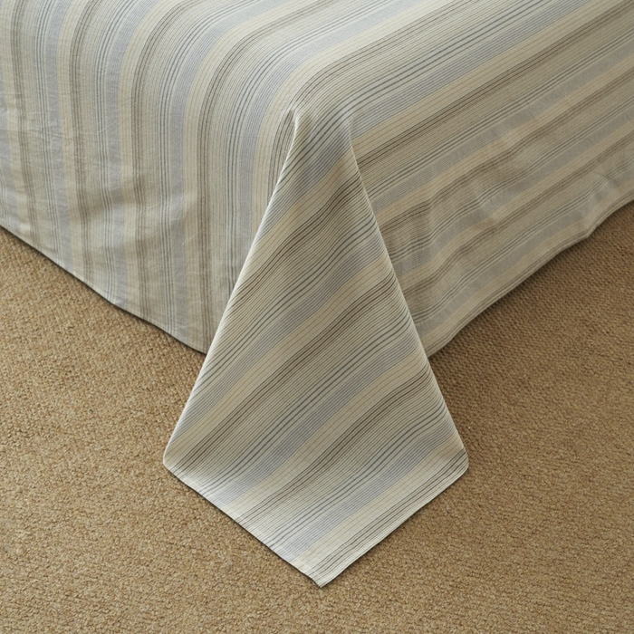 91家纺网 家纺一手货源 找家纺 早晨家纺 2025新款色织纯棉水洗棉床单 凯西亚-蓝