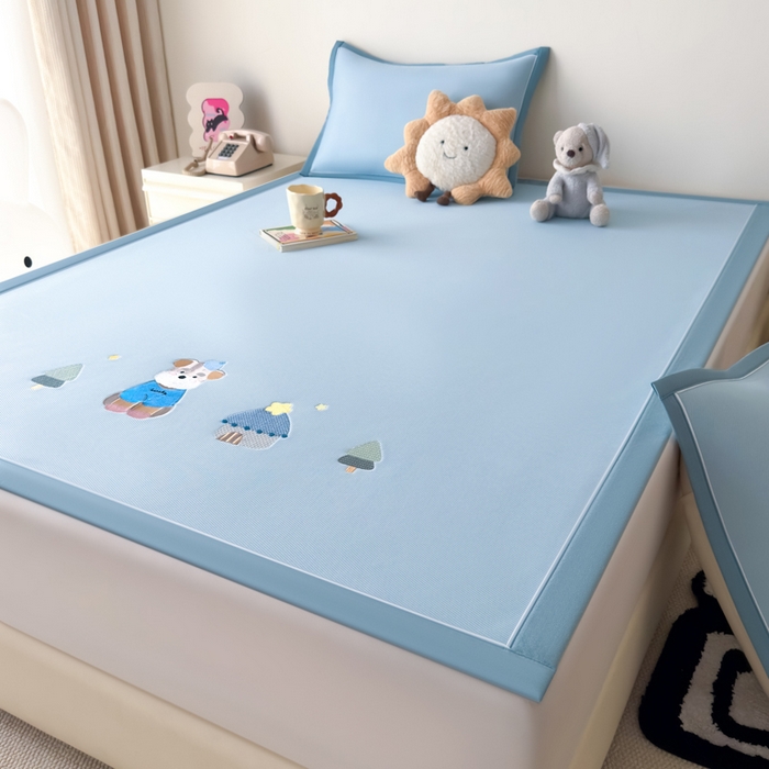 91家纺网 家纺一手货源 找家纺 （总）九花鹿 2025新款凉感PE卡通冰丝席-凉席款