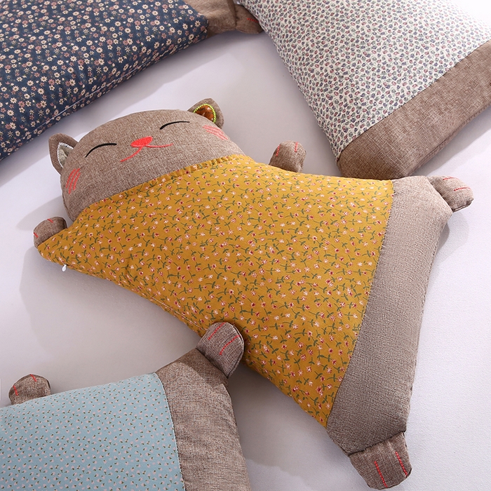 91家纺网 家纺一手货源 找家纺 （总）贤内助家纺 2025新款全棉招财猫荞麦枕枕头枕芯护肩枕保健枕
