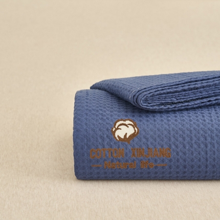 早晨家纺 2025新款纯棉华夫格床单 纯棉华夫格床单-牛仔蓝