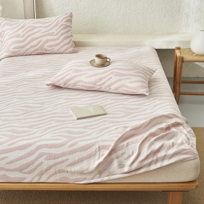 91家纺网 家纺一手货源 找家纺 （总）早晨家纺 2025新款三层纱纯棉提花床笠