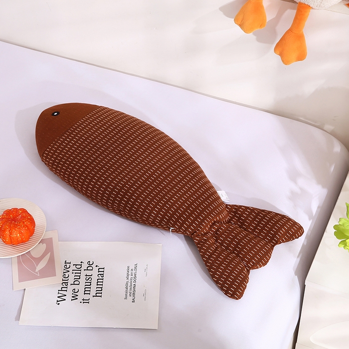 91家纺网 家纺一手货源 找家纺 贤内助家纺 2025新款年年有鱼天然荞麦枕 棕色 宽25*长55（总长68）*高8-10/只