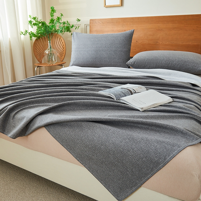 91家纺网 家纺一手货源 找家纺 义博家纺 2025新款纯棉老粗布床单 碳素灰