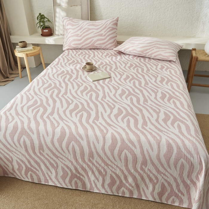 91家纺网 家纺一手货源 找家纺 （总）早晨家纺 2025新款三层纱纯棉提花床单