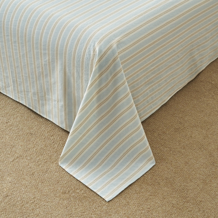 91家纺网 家纺一手货源 找家纺 早晨家纺 2025新款色织纯棉水洗棉床单 科瑞-蓝