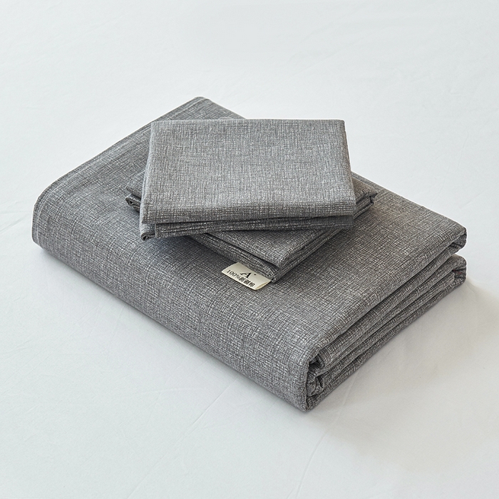 91家纺网 家纺一手货源 找家纺 义博家纺 2025新款纯棉老粗布床单 碳素灰