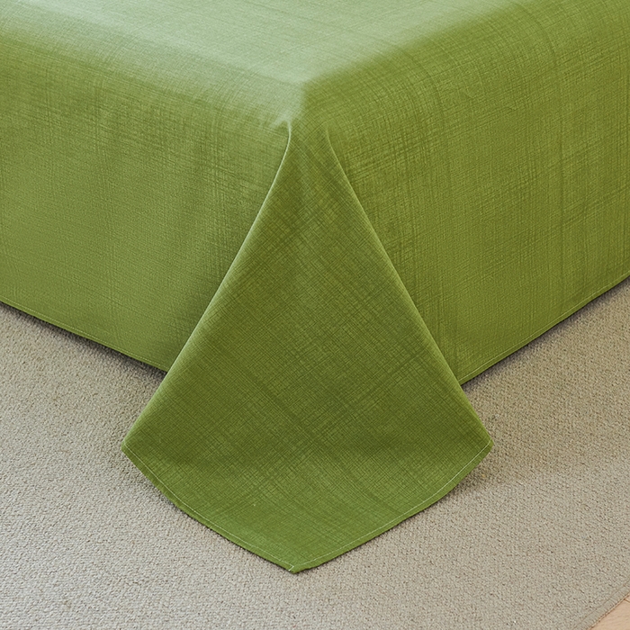 91家纺网 家纺一手货源 找家纺 义博家纺 2025新款纯棉老粗布床单 抹茶