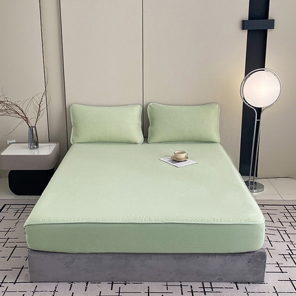 凌云家纺 2025新款100%锦纶凉席床笠款可水洗冰丝席三明治软席 绿色