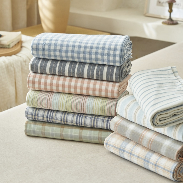 91家纺网 家纺一手货源 找家纺 （总）早晨家纺 2025新款色织纯棉水洗棉床单