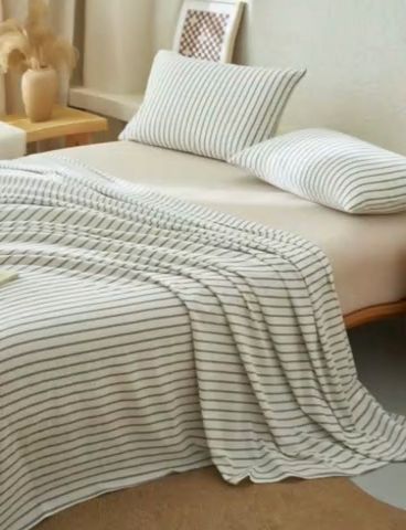 91家纺网 家纺一手货源 找家纺 早晨家纺 2025新款色织纯棉水洗棉床单 格律时尚-灰