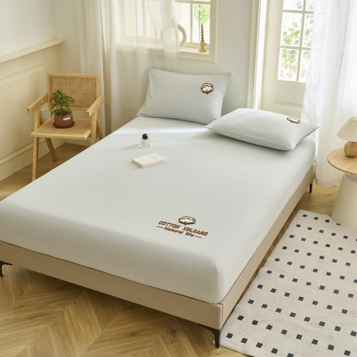 91家纺网 家纺一手货源 找家纺 （总）早晨家纺 2025新款色织纯棉水洗棉毛巾绣床笠