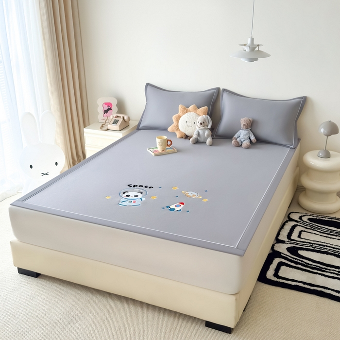 91家纺网 家纺一手货源 找家纺 九花鹿 2025新款凉感PE卡通冰丝席-凉席款 宇航员