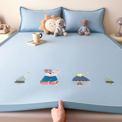 九花鹿 2025新款凉感PE卡通冰丝席-凉席款 雪纳瑞