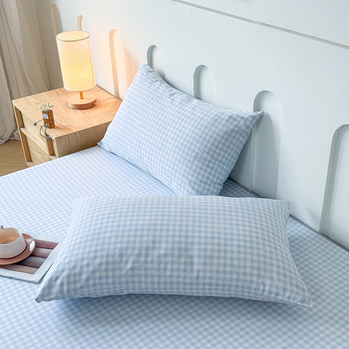 91家纺网 家纺一手货源 找家纺 笠裙家纺 2025新款进口凉感莱赛尔天丝床笠套三件套 美格蓝