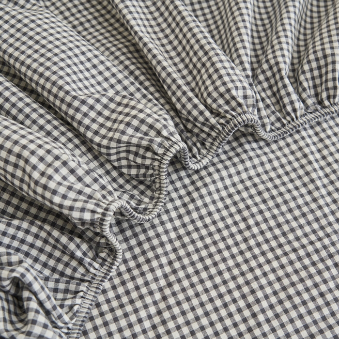 91家纺网 家纺一手货源 找家纺 早晨家纺 2025新款色织纯棉水洗棉毛巾绣床笠 星曜床笠-深灰