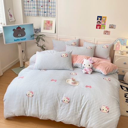 91家纺网 家纺一手货源 找家纺 （总）首尔家纺 2025新款云朵棉卡通毛巾绣四件套