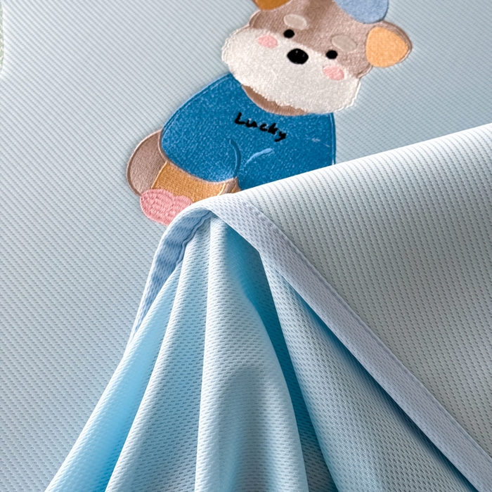 91家纺网 家纺一手货源 找家纺 九花鹿 2025新款凉感PE卡通冰丝席-床笠款 床笠款-雪纳瑞