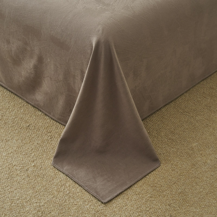 91家纺网 家纺一手货源 找家纺 早晨家纺 2025新款肌理纹纯棉提花床单 肌理纹床单-中灰