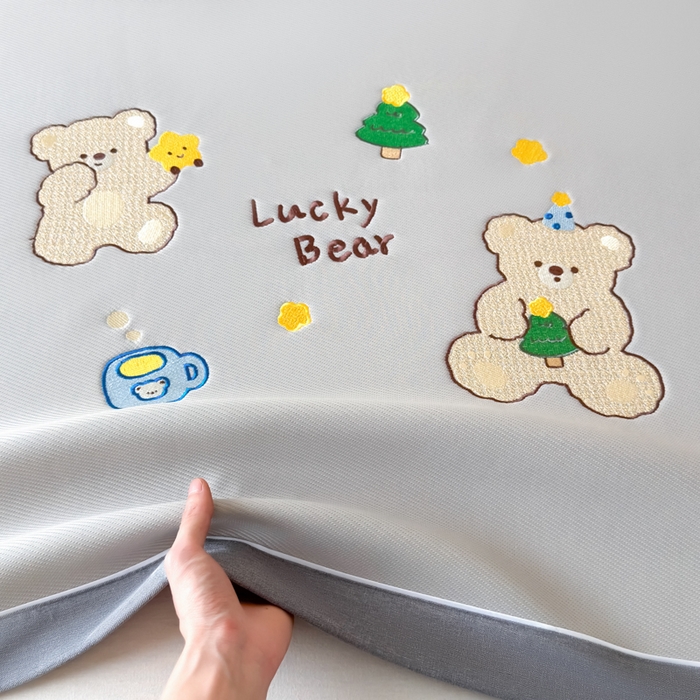 91家纺网 家纺一手货源 找家纺 九花鹿 2025新款凉感PE卡通冰丝席-凉席款 幸运熊