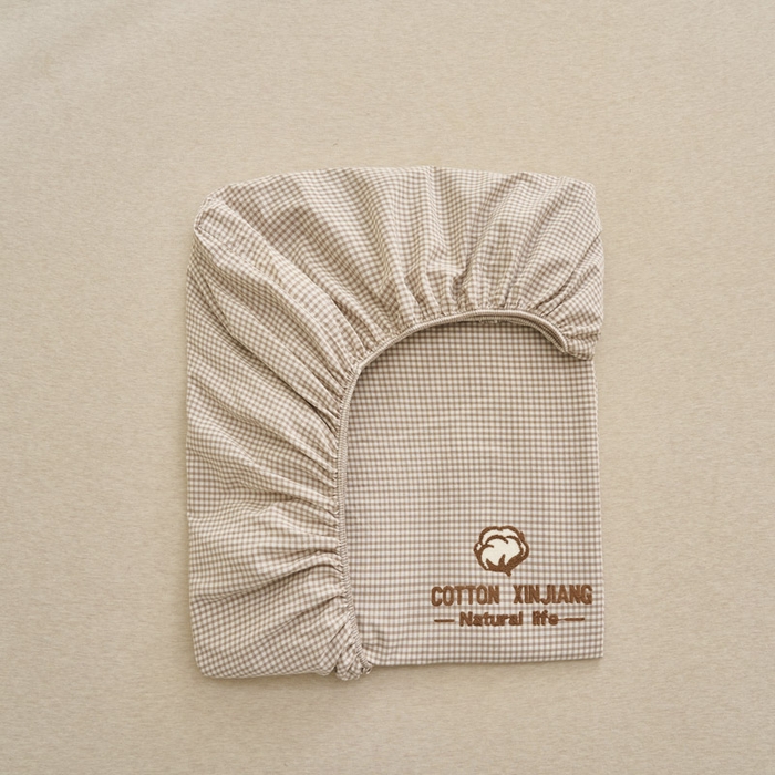 91家纺网 家纺一手货源 找家纺 早晨家纺 2025新款色织纯棉水洗棉毛巾绣床笠 星曜床笠-米咖