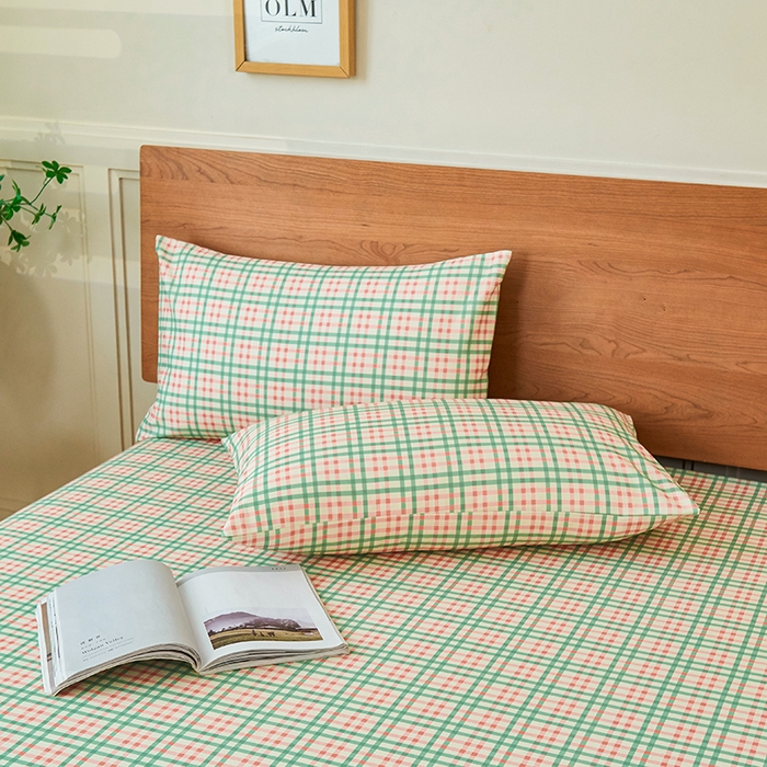 91家纺网 家纺一手货源 找家纺 义博家纺 2025新款纯棉老粗布床单 青年小格