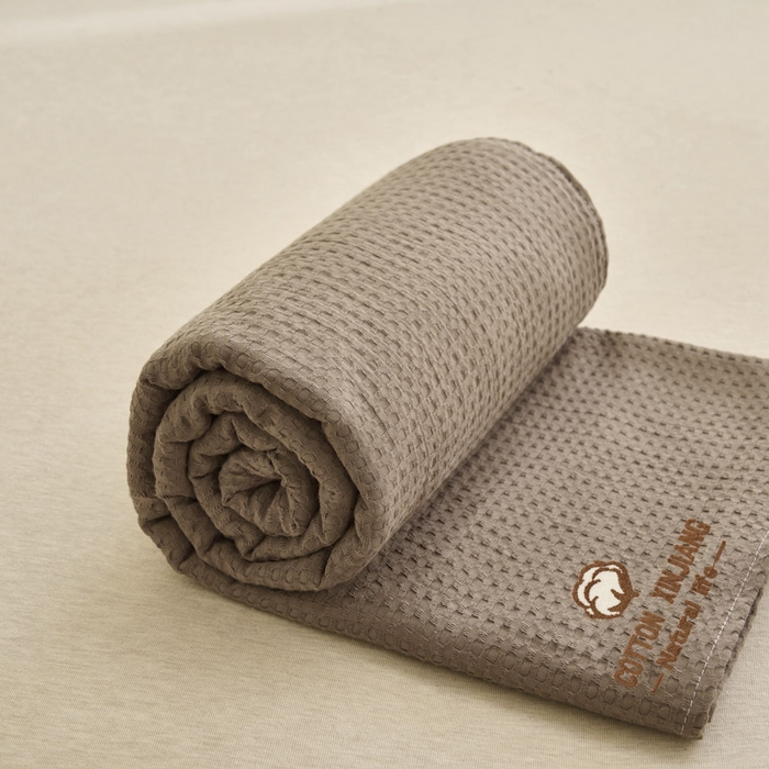 91家纺网 家纺一手货源 找家纺 早晨家纺 2025新款纯棉华夫格床单 纯棉华夫格床单-咖色