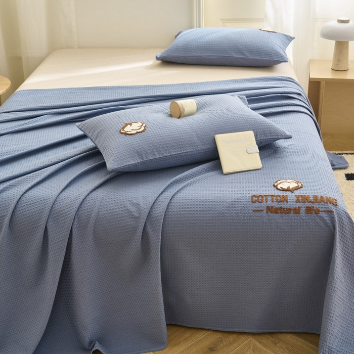 91家纺网 家纺一手货源 找家纺 （总）早晨家纺 2025新款纯棉华夫格床单