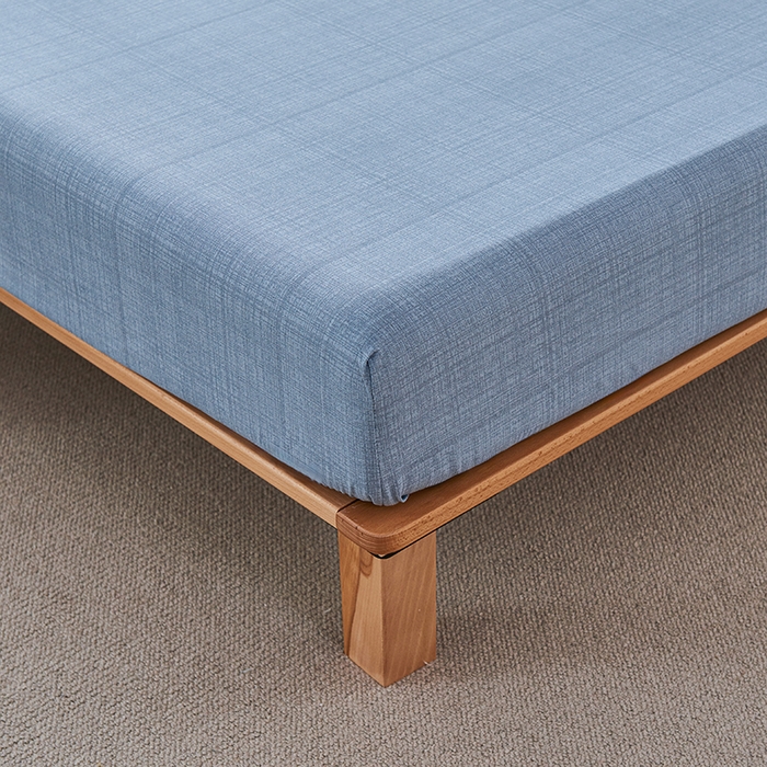 91家纺网 家纺一手货源 找家纺 义博家纺 2025新款纯棉老粗布床笠 海军蓝