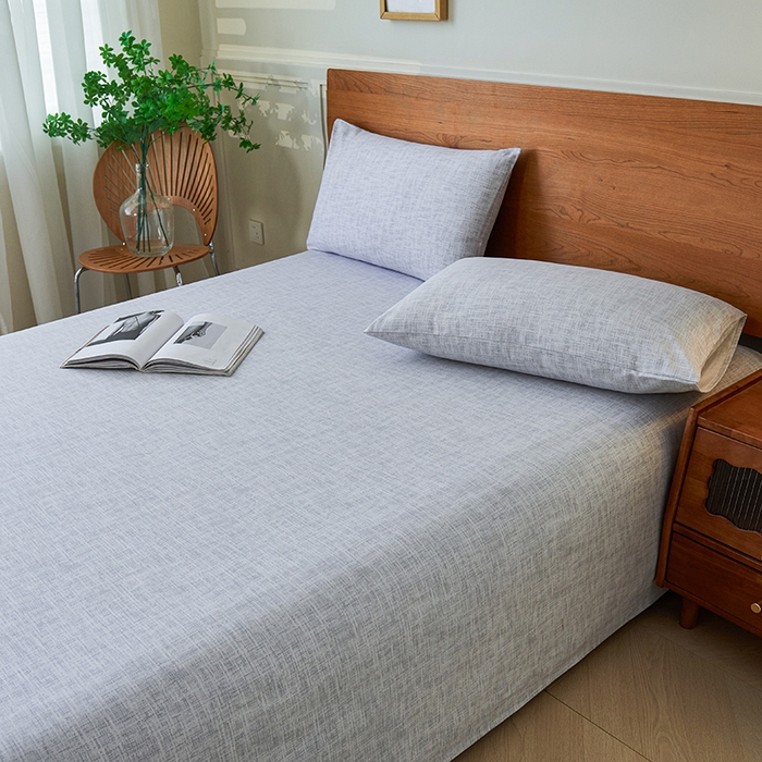 91家纺网 家纺一手货源 找家纺 义博家纺 2025新款纯棉老粗布床单 复古灰