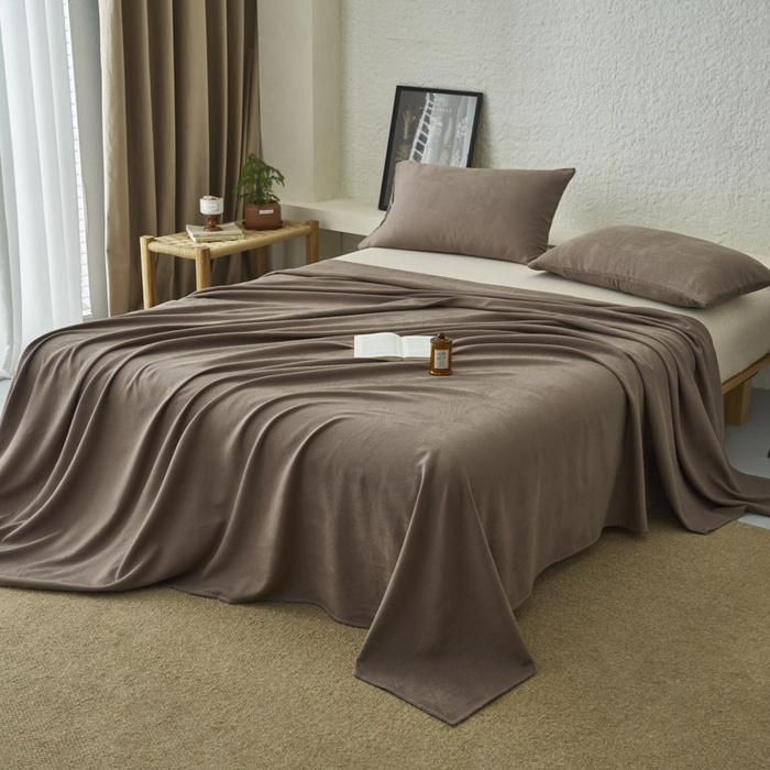 91家纺网 家纺一手货源 找家纺 早晨家纺 2025新款肌理纹纯棉提花床单 肌理纹床单-中灰