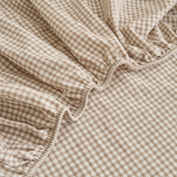 91家纺网 家纺一手货源 找家纺 早晨家纺 2025新款色织纯棉水洗棉毛巾绣床笠 星曜床笠-米咖