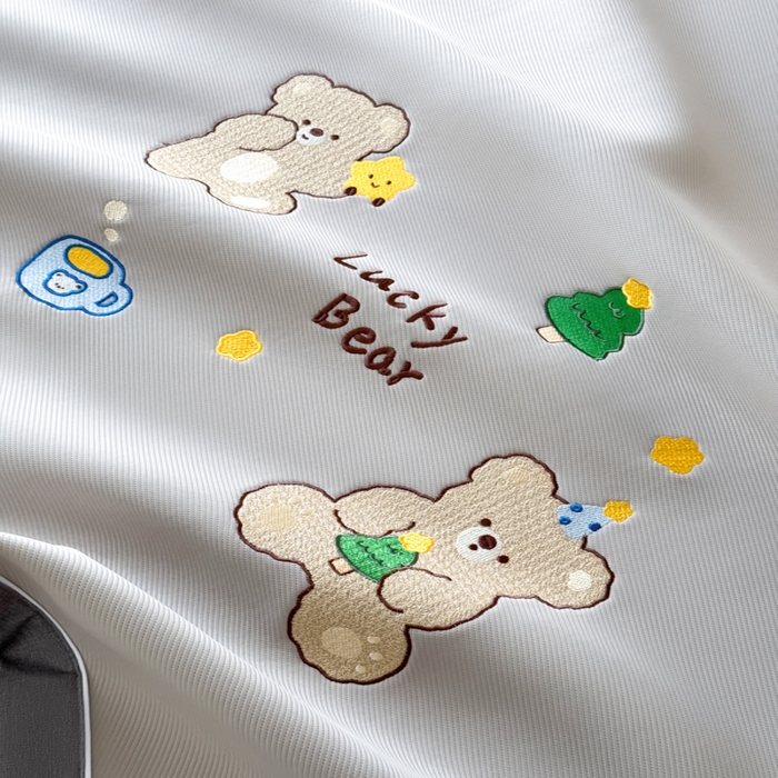 91家纺网 家纺一手货源 找家纺 九花鹿 2025新款凉感PE卡通冰丝席-凉席款 幸运熊