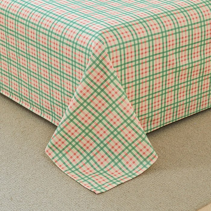 91家纺网 家纺一手货源 找家纺 义博家纺 2025新款纯棉老粗布床单 青年小格