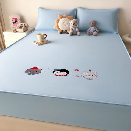 九花鹿 2025新款凉感PE卡通冰丝席-床笠款 床笠款-海獭兄弟