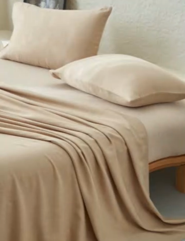 91家纺网 家纺一手货源 找家纺 早晨家纺 2025新款肌理纹纯棉提花床单 肌理纹床单-浅驼