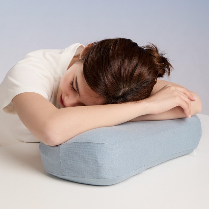 91家纺网 家纺一手货源 找家纺 昕科 2025新款便携记忆棉旅行枕-记忆棉午睡枕旅行出差枕便携小枕头旅游枕头办公司靠枕折叠枕芯 便携小枕头-蓝色42x20x9/11cm一只