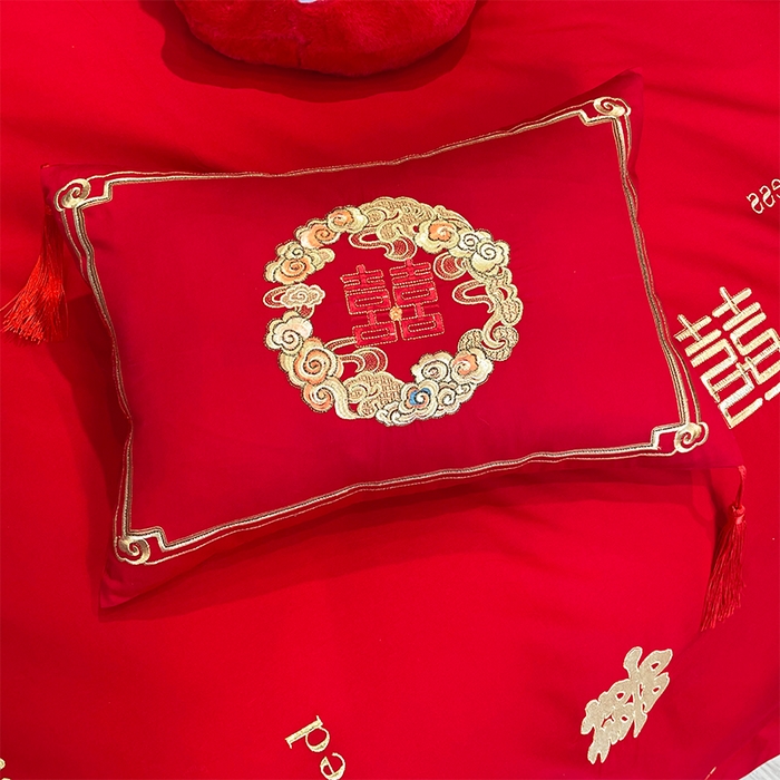 91家纺网 家纺一手货源 找家纺 张公子婚庆馆 2025新款全棉40s喷气四件套婚庆系列 喜来登-金