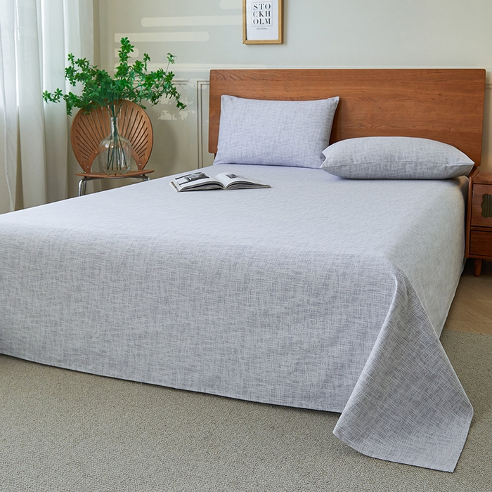 91家纺网 家纺一手货源 找家纺 义博家纺 2025新款纯棉老粗布床单 复古灰